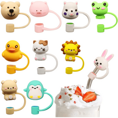 10pcs Silicone Straw Covers Splash & Dust Proof for 7 8mm Straws