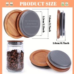 Regular Mouth Mason Jar Lid Wooden Storage Ball Jars Wooden Lid Airtight Seal
