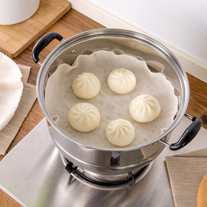 10pcs Non Stick Steamer Cloth for Steamed Buns Easy to Clean Baking Supplies