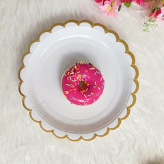 8 Glossy Flower Paper Plates 17 Disposable Tableware for Parties
