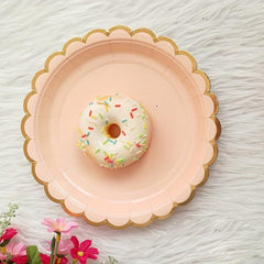 8 Glossy Flower Paper Plates 17 Disposable Tableware for Parties