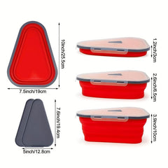 Pizza Storage Container w/ 5 Microwavable Trays Silicone Slice Keeper