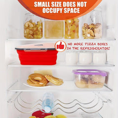 Pizza Storage Container w/ 5 Microwavable Trays Silicone Slice Keeper