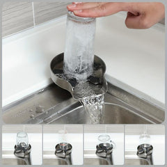 Glass Rinser For Kitchen Sink Hot/Cold Faucet Stainless Steel