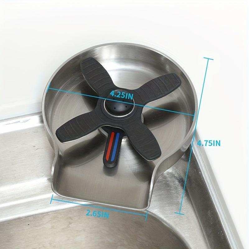 Glass Rinser For Kitchen Sink Hot/Cold Faucet Stainless Steel