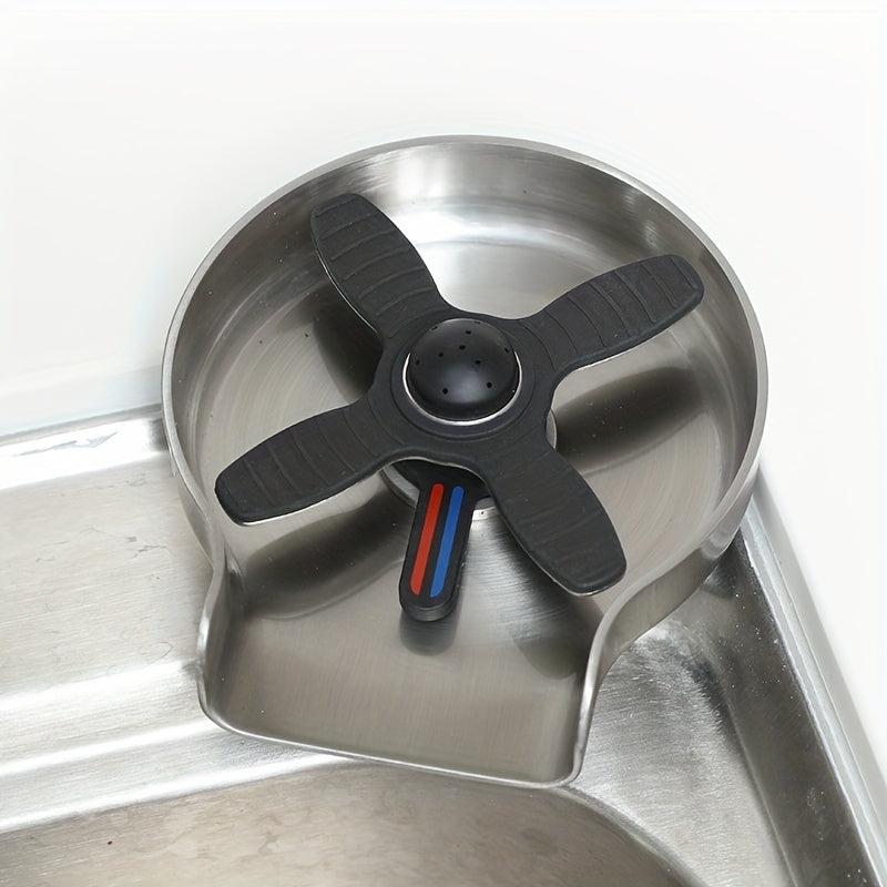 Glass Rinser For Kitchen Sink Hot/Cold Faucet Stainless Steel