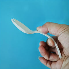 100pcs Cornstarch Disposable Fork Spoon Individually Wrapped Ice Cream Spoon