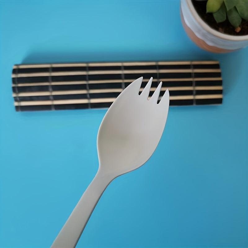 100pcs Cornstarch Disposable Fork Spoon Individually Wrapped Ice Cream Spoon