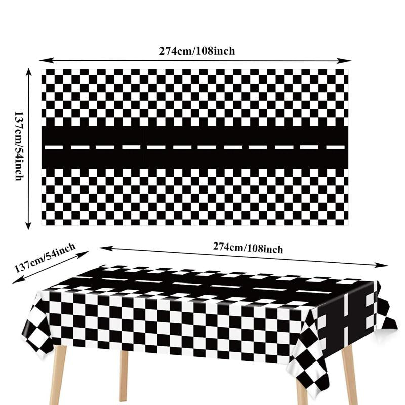 20pcs Checkered Racing Party Tableware Set - Race Car Themed Paper Plates, Napki