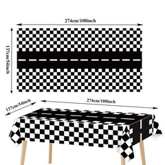 20pcs Checkered Racing Party Tableware Set - Race Car Themed Paper Plates, Napki