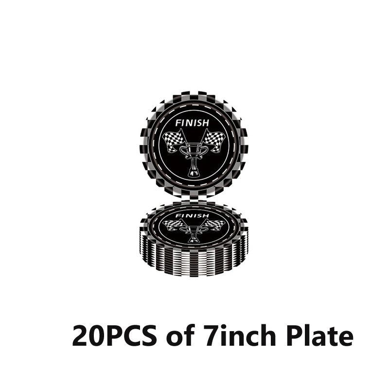 20pcs Checkered Racing Party Tableware Set - Race Car Themed Paper Plates, Napki