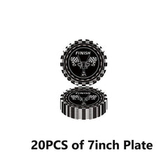 20pcs Checkered Racing Party Tableware Set - Race Car Themed Paper Plates, Napki