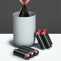 Drawstring Garbage Bags 5 Rolls 15 Bags Each Household Kitchen Disposable