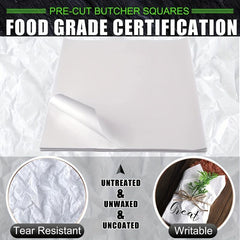 100pcs Disposable Butcher Paper Sheets 30x30cm Square Meat Sheet