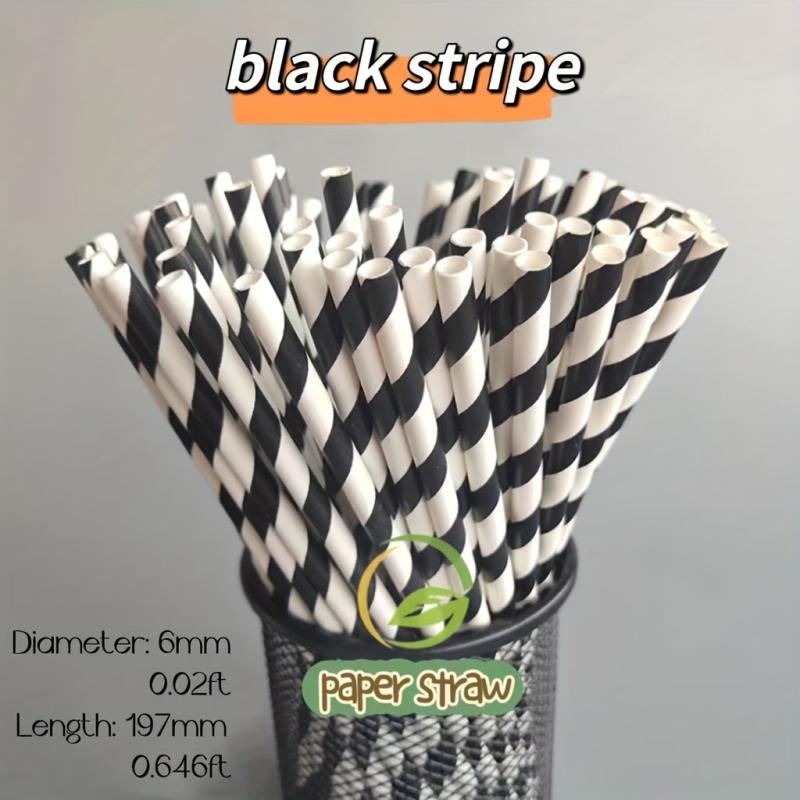 100pcs Multicolor Paper Straws Bulk Drinking Straws For Restaurants and Parties