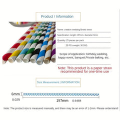 100pcs Multicolor Paper Straws Bulk Drinking Straws For Restaurants and Parties