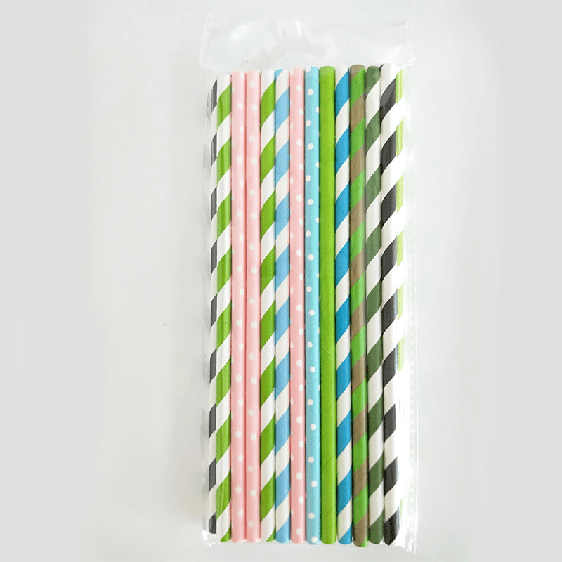 100pcs Multicolor Paper Straws Bulk Drinking Straws For Restaurants and Parties