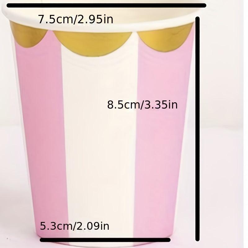 10pcs Disposable Paper Cups 250ml for Tea Coffee Cold Drinks