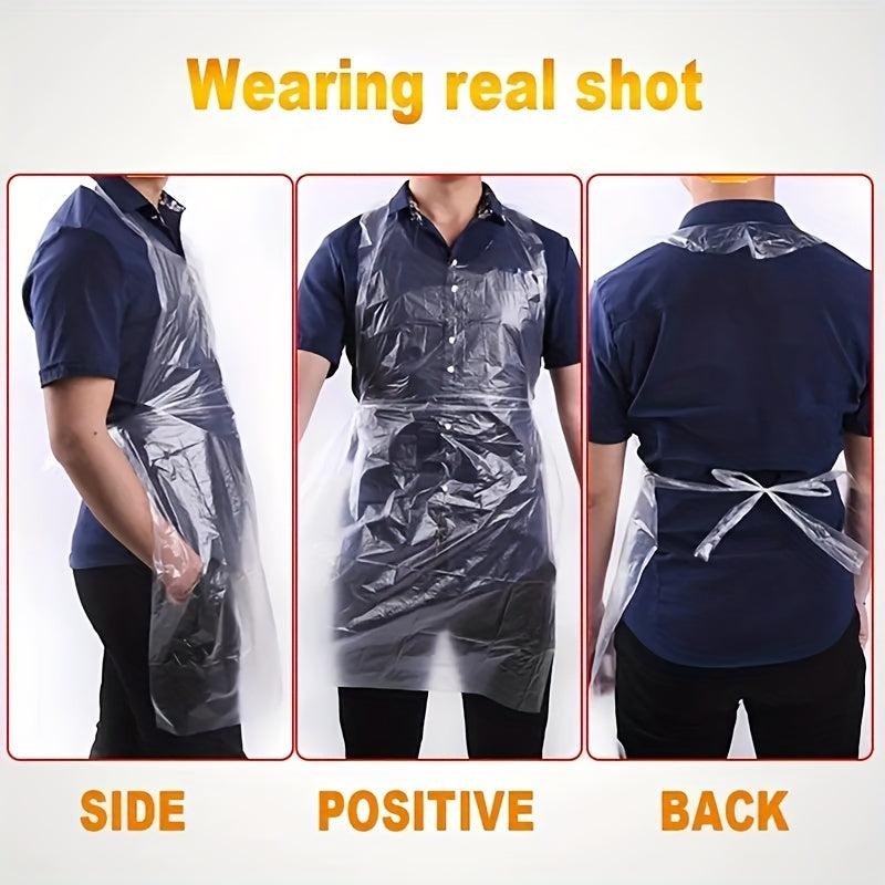 Clear Waterproof Disposable Aprons for Cooking 20pcs