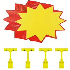 10pcs Star Stickers & 4pcs Clips Colorful Cooked Food Label Number Stickers