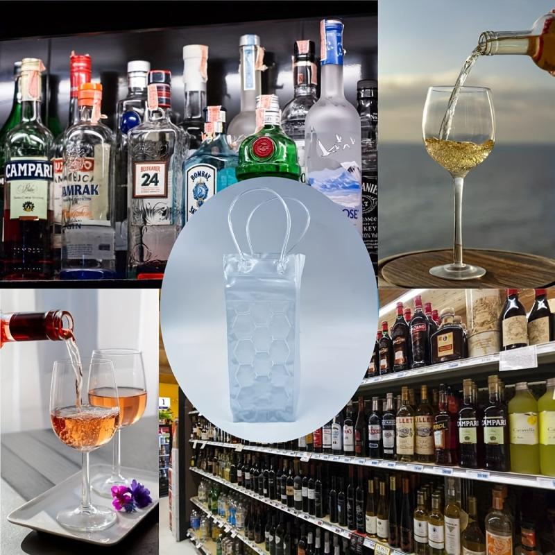 Outdoor Insulated Wine Bottle Bag PVC Wine Carrier Ice Bag