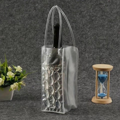 Outdoor Insulated Wine Bottle Bag PVC Wine Carrier Ice Bag