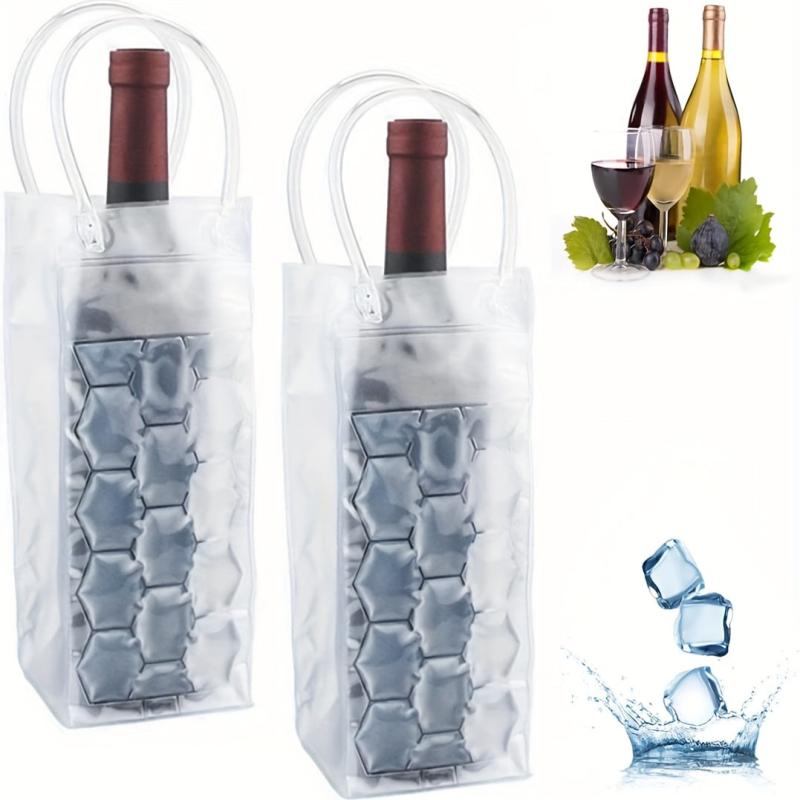 Outdoor Insulated Wine Bottle Bag PVC Wine Carrier Ice Bag