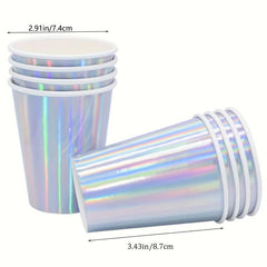 10pcs Laser Colorful Party Paper Cups