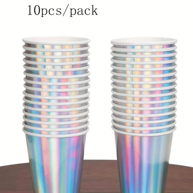 10pcs Laser Colorful Party Paper Cups