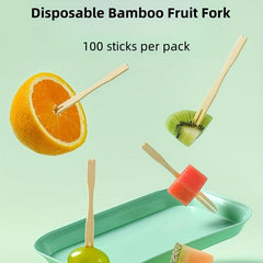100pcs 8 Bamboo Wooden Paddle Pick Skewer Cocktail Pick Appetizer Toothpick