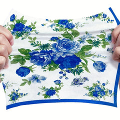 20 Disposable Square Floral Print Napkins for Events Bathroom Kitchen