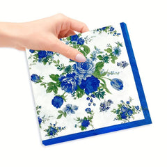 20 Disposable Square Floral Print Napkins for Events Bathroom Kitchen