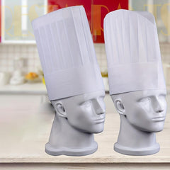10 Pcs Disposable Chef Hats Adult Unisex Kitchen Caps Bulk Set