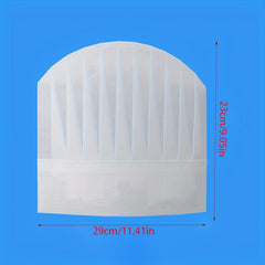 10 Pcs Disposable Chef Hats Adult Unisex Kitchen Caps Bulk Set