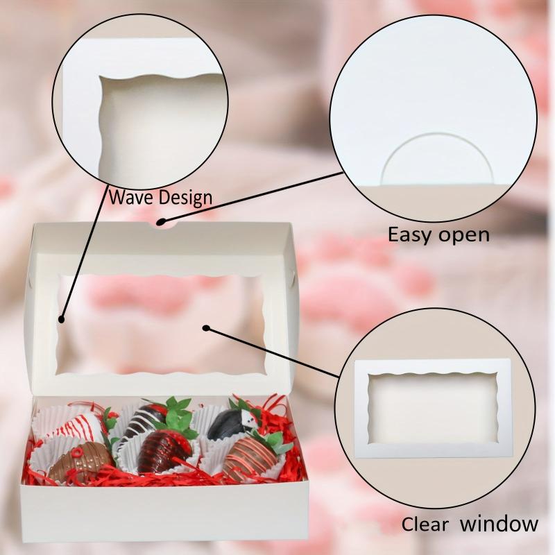 20pcs Cookie Boxes 32x12x5.08cm Bakery Boxes With Window