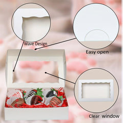 20pcs Cookie Boxes 32x12x5.08cm Bakery Boxes With Window