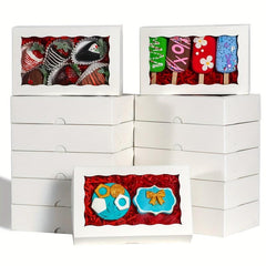 20pcs Cookie Boxes 32x12x5.08cm Bakery Boxes With Window