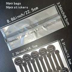 100pcs Polka Dot Frosted Biscuit Gift Bag 22.8 with Self-adhesive Sticker