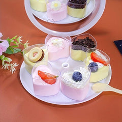25pcs Heart-shaped Dessert Cups 5oz with Spoons - Transparent