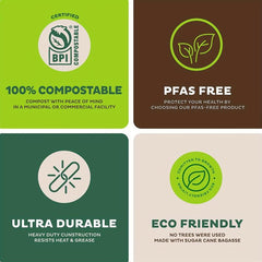 50pcs Eco-Friendly Disposable Sugarcane Slag Plate Paper Dinner Plate