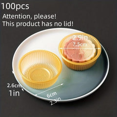 100pcs Transparent Plastic Mooncake and Cupcake Tray Container