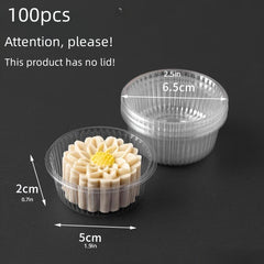 100pcs Transparent Plastic Mooncake and Cupcake Tray Container