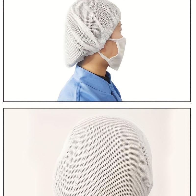 10pcs Mesh Cap Head Protection Chef Food Processing Cleaning Workshop Cap