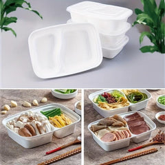 Disposable Lunch Boxes 2-Grid 1000ml Microwave Safe Plastic Food Fruit Salad Box