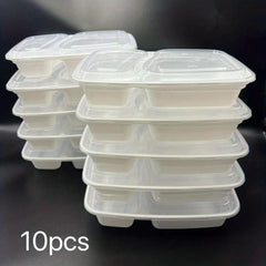 Disposable Lunch Boxes 2-Grid 1000ml Microwave Safe Plastic Food Fruit Salad Box