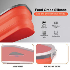 1pc Collapsible Pizza Storage Container Set with 5 Microwavable Serving Trays