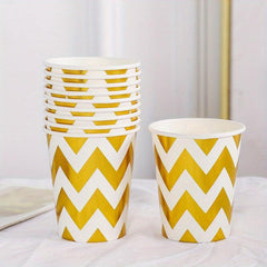 10pcs 9 oz Hot/Cold Disposable Paper Cups Hot Stamping Dot Drink Coffee
