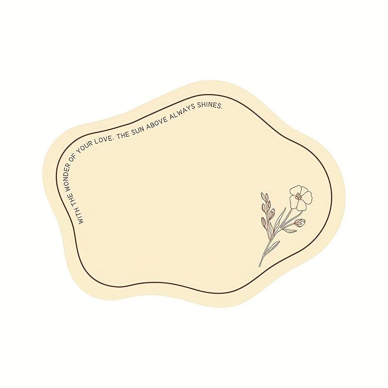 Irregular Flowers Pattern Table Mat Non Slip Heat Resistant Insulation Place Mat