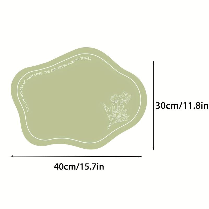 Irregular Flowers Pattern Table Mat Non Slip Heat Resistant Insulation Place Mat