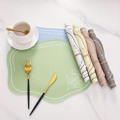 Irregular Flowers Pattern Table Mat Non Slip Heat Resistant Insulation Place Mat
